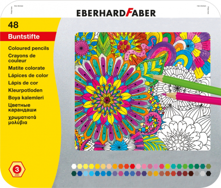 EberhardFaber - CREIOANE COLORATE 48 CULORI CUTIE METAL EBERHARD FABER