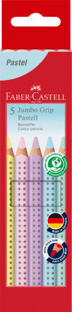 Brand - Creioane Colorate 5 Culori Pastel Jumbo Grip, Faber-Castell