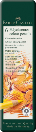 Creioane Colorate 6 Culori Polychromos, Faber-Castell