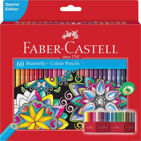 Creioane colorate - Creioane Colorate 60 Culori Editie Speciala, Faber-Castell