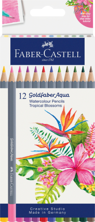 Brand - Creioane Colorate Aquarelle 12 Culori Goldfaber Tropical Collection, Faber-Castell