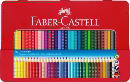 Brand - Creioane Colorate Grip 2001 36 culori / cutie metal Faber-Castell