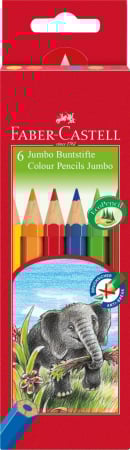 Brand - Creioane Colorate Jumbo 6 culori Faber-Castell