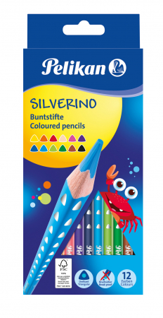 Creioane Colorate SILVERINO LACUITE, Set 12 Culori Pelikan [0]