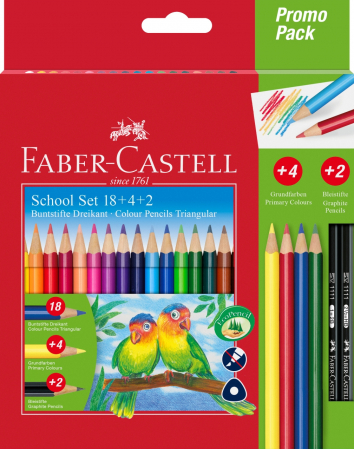 Creioane colorate - Creioane Colorate Triunghiulare 18+4+2 PROMO Faber-Castell