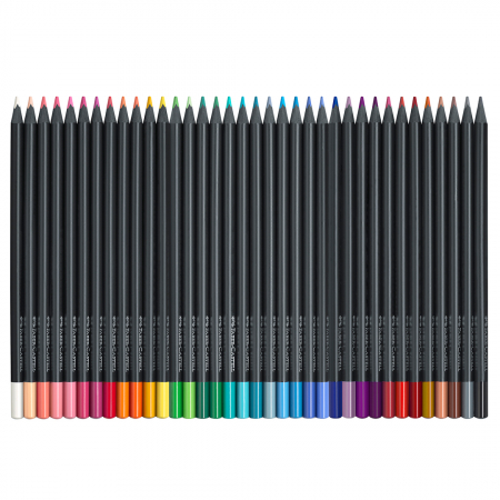 Creioane colorate triunghiulare cutie carton 36 culori Black Edition Faber Castell [1]