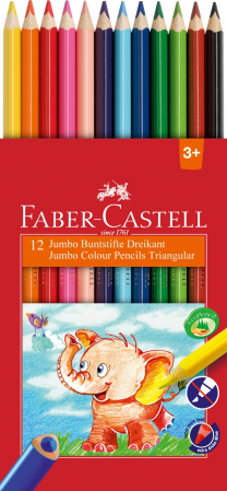 Creioane Colorate Triunghiulare Jumbo 12 culori Faber-Castell [1]
