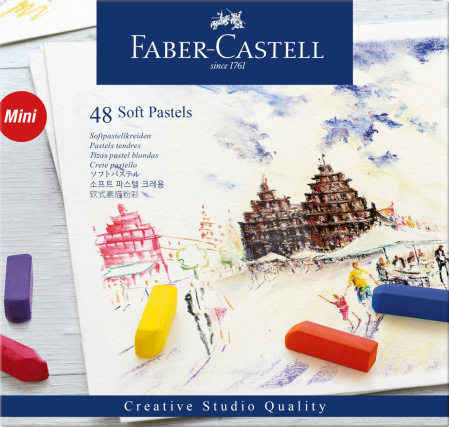 Brand - Creioane Pastel Soft Mini 48 Culori, Faber-Castell