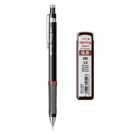 Creioane mecanice - Creion Mecanic 0.5 Black + mina 0.5 Rapid Rotring