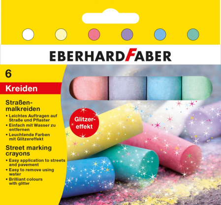 EberhardFaber - CRETA 6 CULORI GLITTER DESEN ASFALT EberhardFaber
