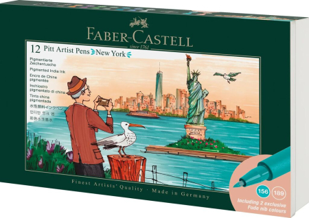 Brand - Cutie 12 Culori Pitt Artist Pen Cities New York, Faber-Castell