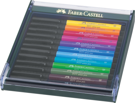 Brand - Cutie 12 Culori Pitt Artist Pen Nuante Basic, Faber-Castell