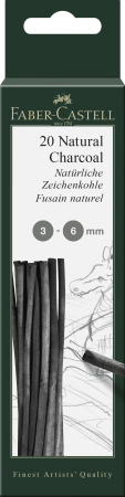 Brand - Cutie 20 Buc Carbune Natural Pitt Monochrome 3-6mm, Faber-Castell