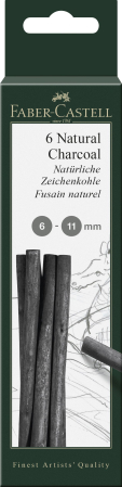 Brand - Cutie 6 Buc Carbune Natural Pitt Monochrome 6-11mm, Faber-Castell