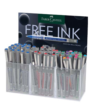 Brand - Display 60 Rollere Free Ink 0,7mm, Faber-Castell