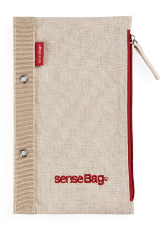 Brand - ETUI SenseBag cu fermoar si perforatii crem