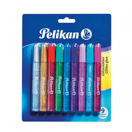 Craft - Glitter Lipici lichid universal cu sclipici, nontoxic, 9 culori, 10,5 ml Pelikan