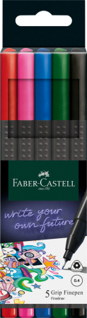 Brand - Liner 0.4mm Set 5 Buc Basic Grip, Faber-Castell