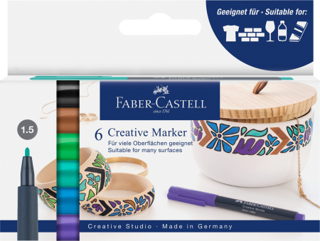 Brand - Marker Creativ Set 6 Culori Forrest, Faber-Castell