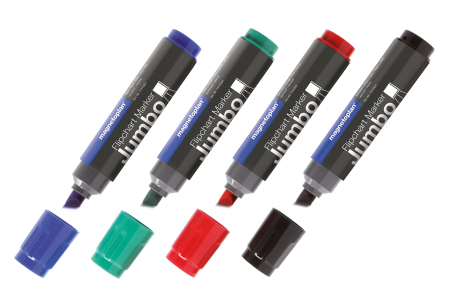 Afisare si prezentare - Marker pt flipchart MAGNETOPLAN Jumbo - set 4 culori asortate
