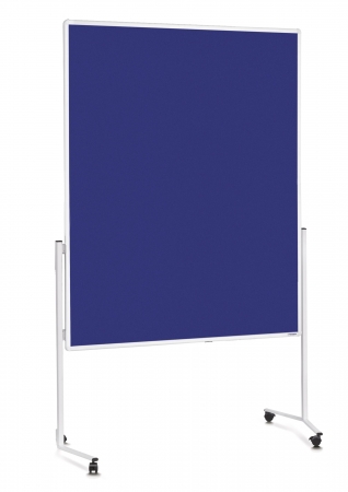 Panouri expunere si separatoare spatii - Panou Prezentare Mobil 1200x1500 mm Rama Alba Fata Dubla Albastru Magnetoplan
