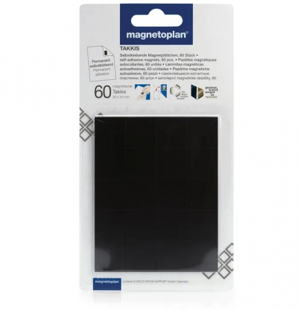Aviziere - Patratele magnetice Takkis 20x20x0.75mm, 60 buc/set, MAGNETOPLAN