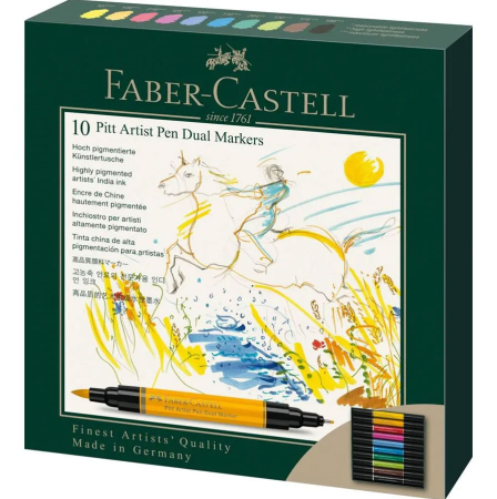 Brand - Pitt Artist Pen Dual Marker Set 10 Buc, Faber-Castell