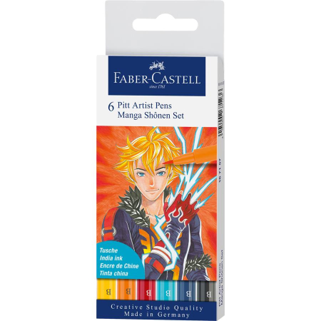 Brand - Pitt Artist Pen Manga Set 6 Shonen 2019, Faber-Castell