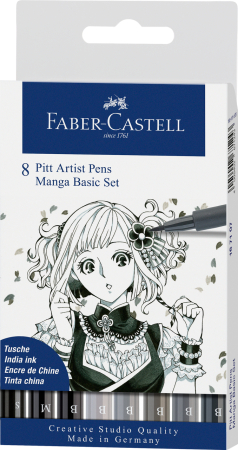 Brand - Pitt Artist Pen Manga Set 8 Buc De Baza, Faber-Castell