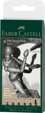Brand - Pitt Artist Pen Set 6 Buc 0.05, 0.1, 0.3, 0.5, 0.7, 0.15, Faber-Castell