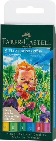 Brand - Pitt Artist Pen Set 6 Buc Culori Primavara 2022, Faber-Castell