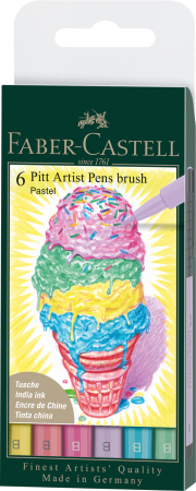 Brand - Pitt Artist Pen Set 6 Buc Pastel, Faber-Castell