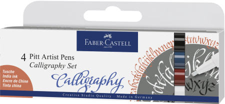 Brand - Pitt Artist Pen Set Caligrafic 4 Buc, Faber-Castell