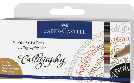 Brand - Pitt Artist Pen Set Caligrafic 6 Buc, Faber-Castell