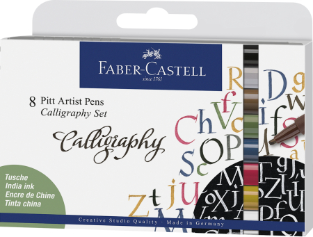 Brand - Pitt Artist Pen Set Caligrafic 8 Buc, Faber-Castell