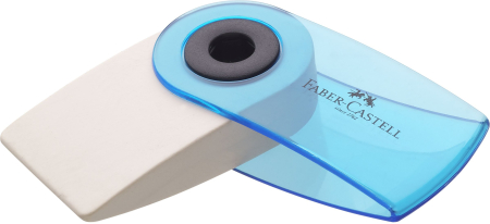 Brand - Radiera Creion Sleeve Mini Culori Transparente, Faber-Castell
