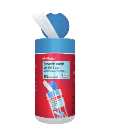 Articole curatare - Servetele umede curatat Ecrane, set 100 buc, Herlitz