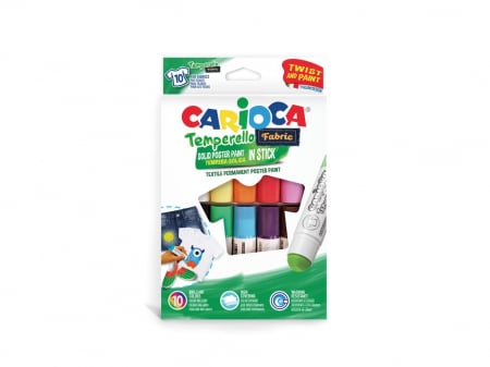 Carioca - Set 10 culori/ set Creion-tempera Temperello Fabric, Carioca