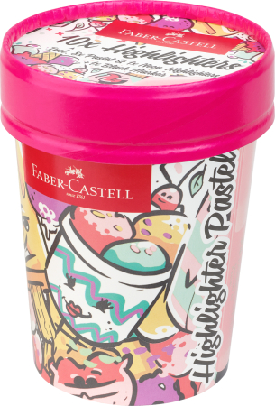 Brand - Set 10 Textmarkere Pastel Editie Speciala Cutie Inghetata, Faber-Castell