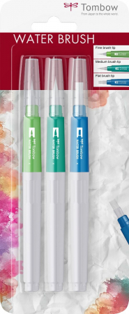 Tombow - Set 3 Pensule cu Rezervor Apa Tombow