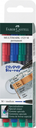 Brand - Set 4 culori Marker Permanent M Multimark Faber-Castell