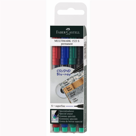 Brand - Set 4 culori Marker Permanent S Multimark Faber-Castell