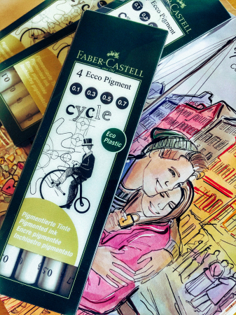 Set 4 Liner Ecco Pigment Negru 0.1, 0.3, 0.5, 0.7 Faber-Castell [3]