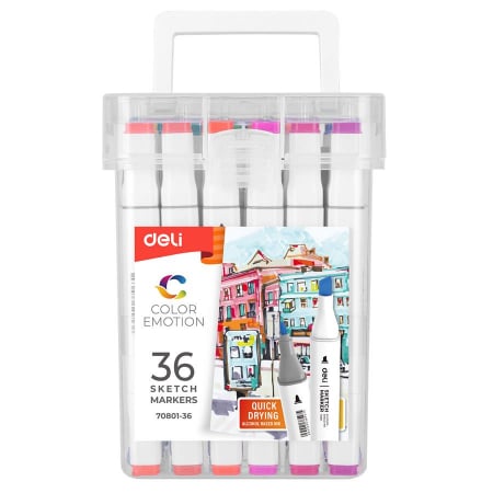 Set 36 Markere Sketching varf Dublu 1mm/7mm Deli [1]