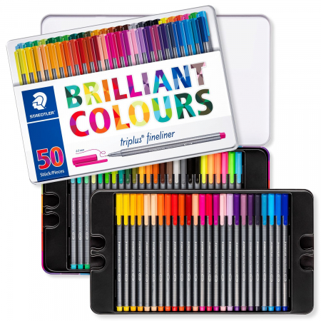 Set 50 culori Fineliner Triplus 0.3 mm Staedtler [1]