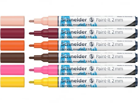 Set 6 buc Marker cu vopsea acrilică Paint-It 310 2 mm set 3, Schneider [1]