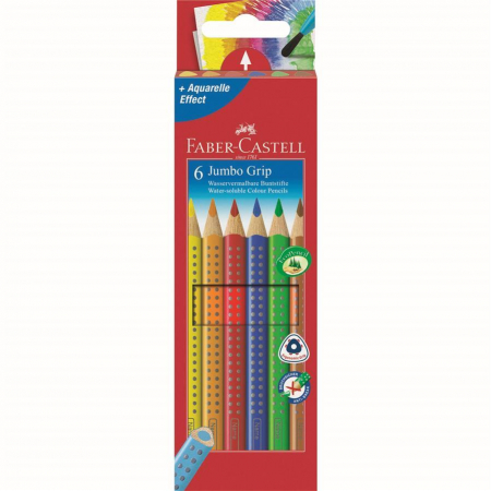 Creioane colorate - Set 6 culori Creioane Colorate Jumbo Grip Faber-Castell