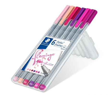 Set 6 culori Fineliner Triplus Color 334 Flamingo 0.3 mm Staedtler [1]