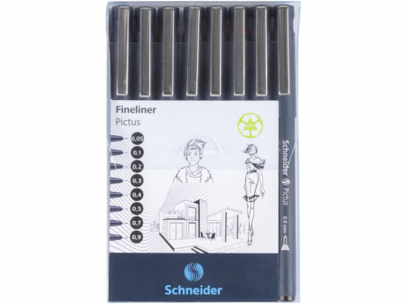 Stilouri tehnice - Set 8 buc Fineliner Pictus, Schneider
