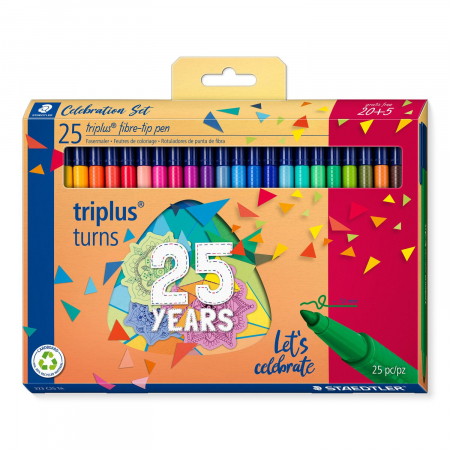 Markere desen - Set aniversar 25 de ani Carioca Triplus 20+5 Cadou Staedtler